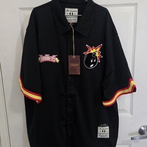 The Hundreds Black Shirt with Vibrant Red and Yellow Trim, Mitchelle & Ness.